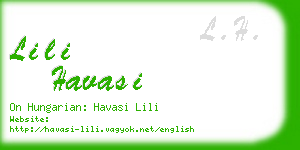 lili havasi business card